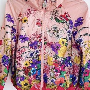 MONCLER pink floral windbreaker - 10yrs